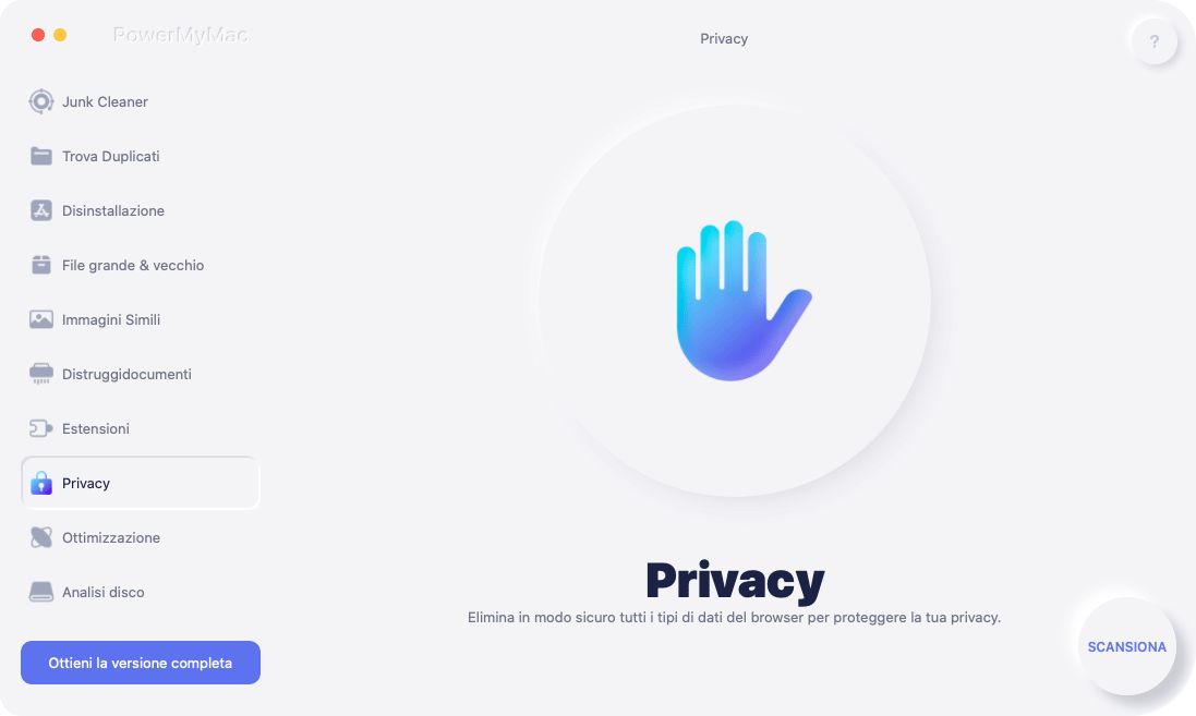 Utilizza PowerMyMac per proteggere la tua privacy