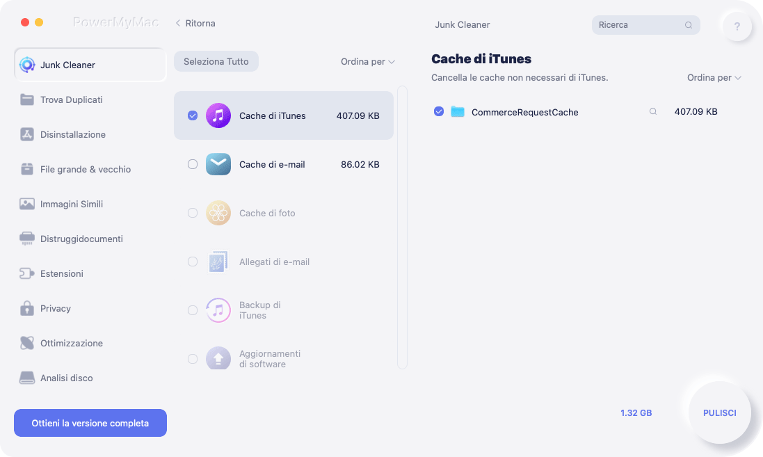 Elimina i backup e i file temporanei