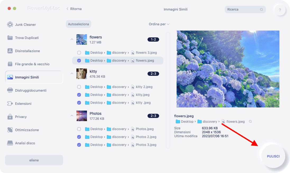 Eliminare le immagini simili/duplicate su Mac