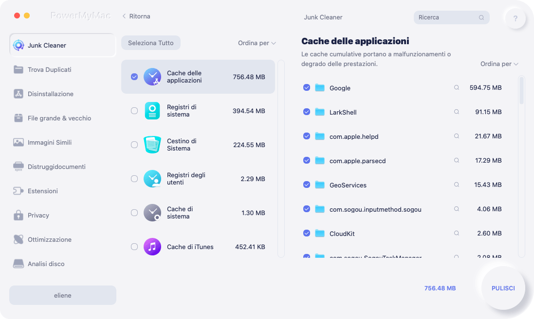 Visualizza in anteprima e rivedi i file non necessari