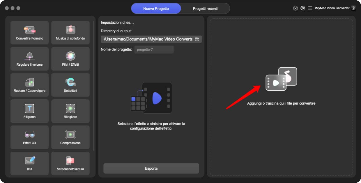 Aggiungi file WAV da convertire