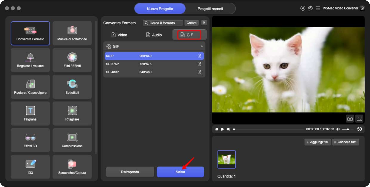 Converti MPV in GIF con iMyMac Video Converter