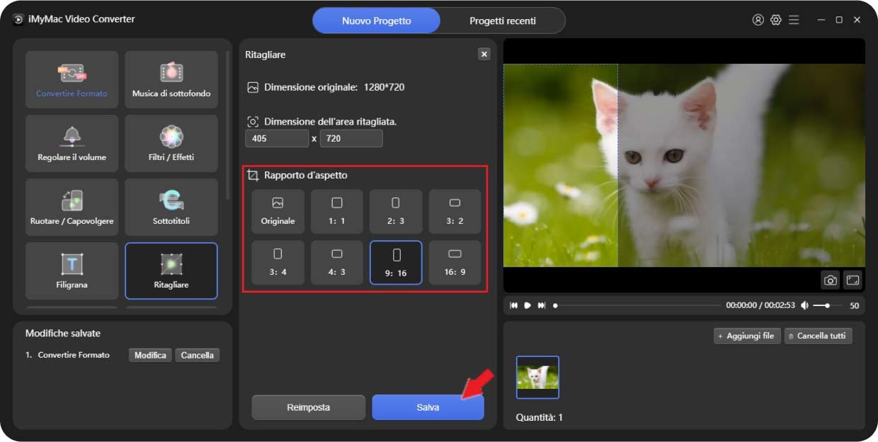 Convertitore di video MP4 per Mac/Windows