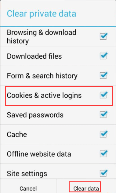 Eliminare i cookie in Firefox su Android