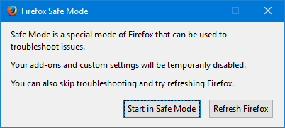 Utilizzo di Firefox in modalità provvisoria