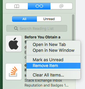 Come sbarazzarsi di leggere l'elenco su Mac