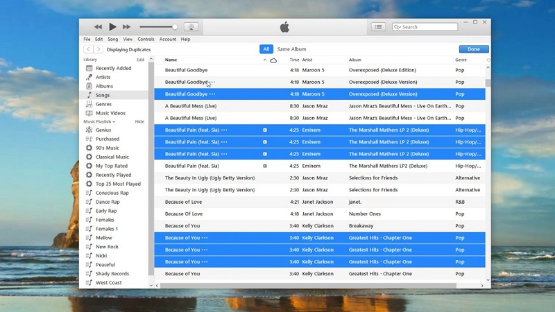 iTunes Duplica file