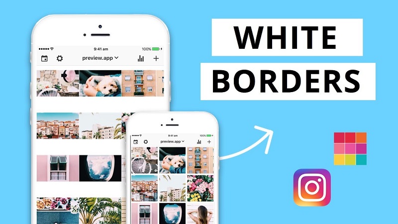 Usa Preview per aggiungere cornici bianche Instagram