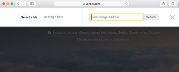 Cercare foto simili con Yandex