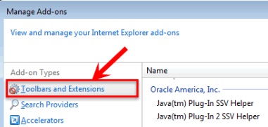 Rimuovi Tapsnake Virus Extension in Internet Explorer
