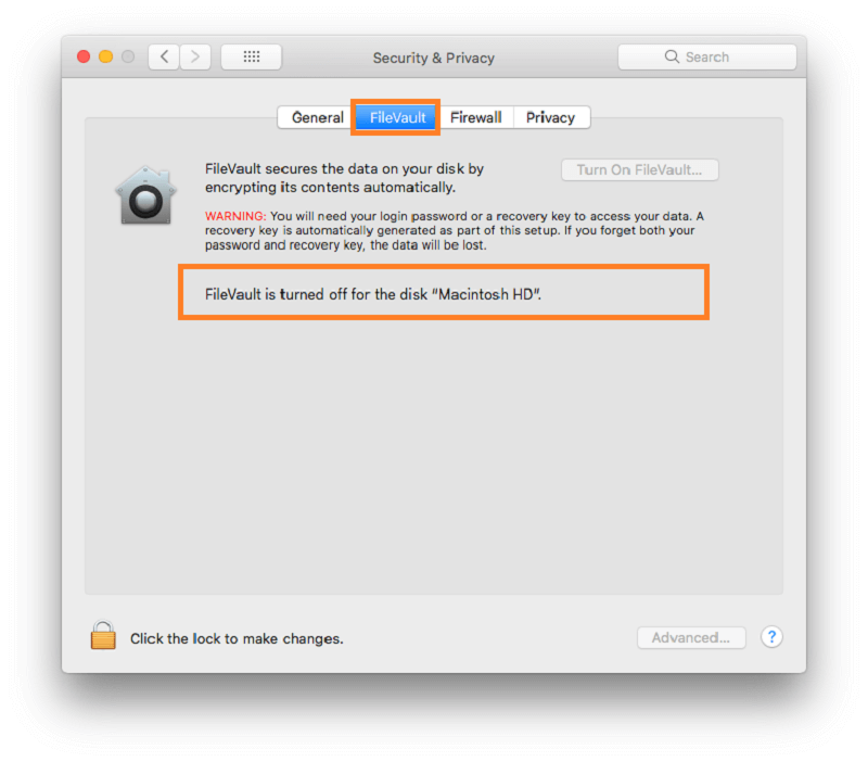 Rimuovi Kext su Mac quando FileVault è disattivato