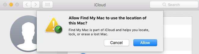 Imposta Trova il mio Mac per rintracciare Mac rubato