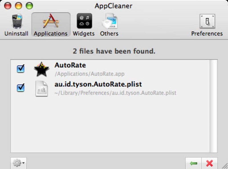 Elimina un file usando AppCleaner