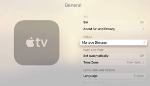 Gestisci lo spazio di archiviazione per cancellare la cache di Apple TV