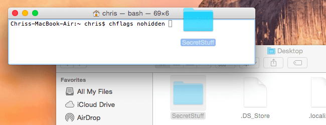 Chflags Nohidden