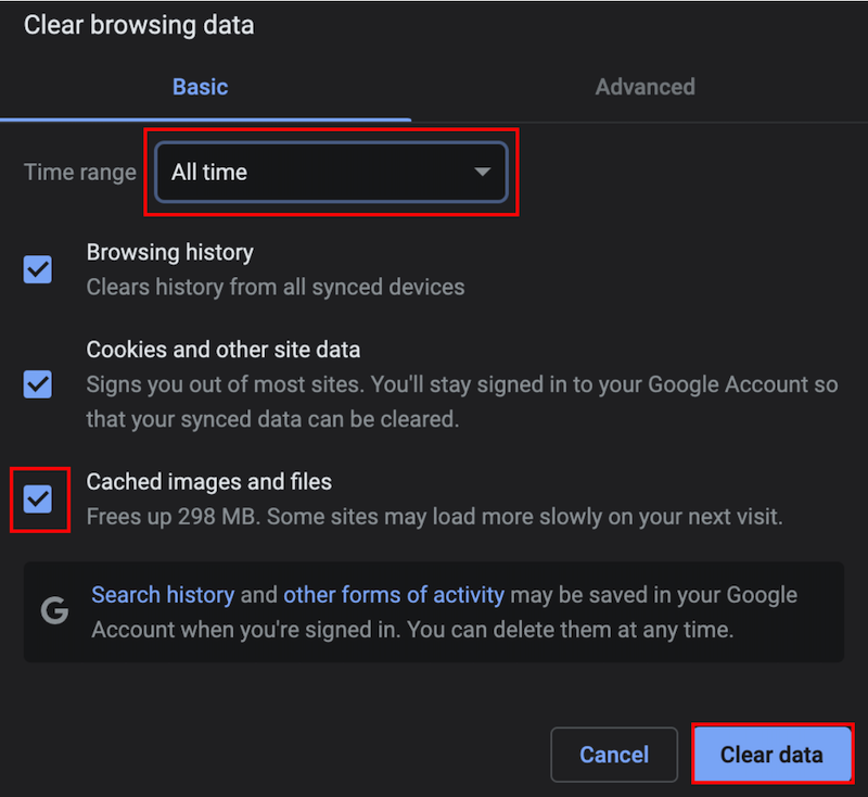 Cancella la cache di CCleaner su Chrome