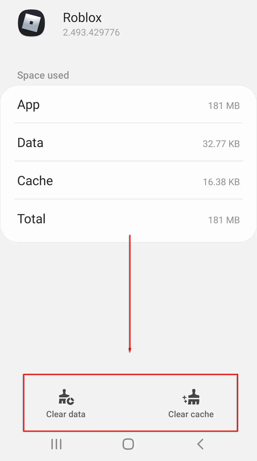 Elimina manualmente la cache Roblox su Android