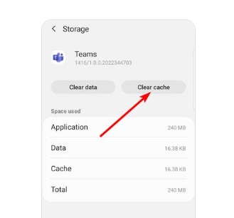 Svuota le cache di Microsoft Teams su Android
