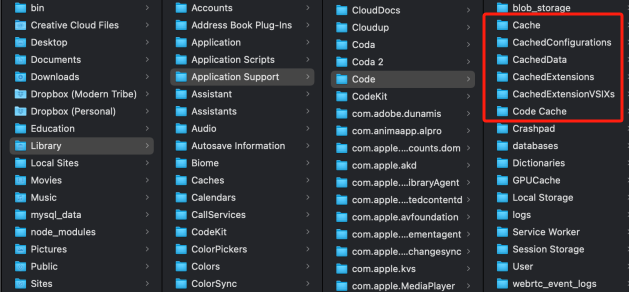 Cancella la cache del codice VS su Mac