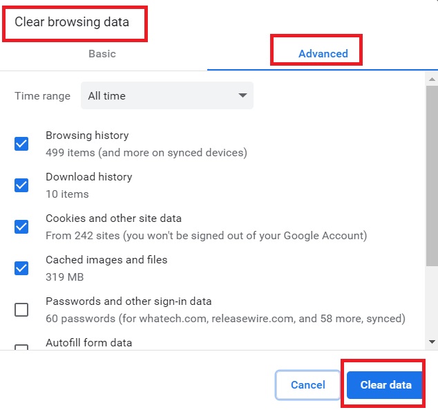 Rimuovi i file della cache di WhatsApp da Google Chrome