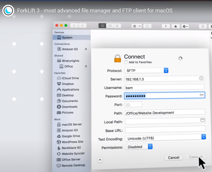 Esplora file ForkLift per Mac