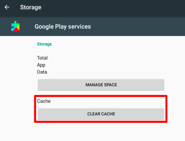 Svuota la cache dei servizi di Google Play