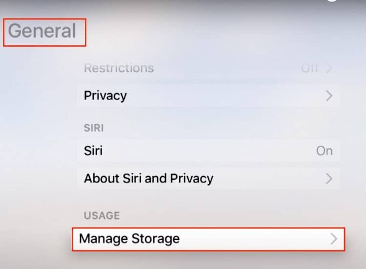 Elimina i dati della cache dell'app sulla mia Apple TV