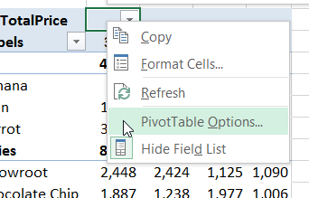 Elimina cache di Excel (tabella pivot)