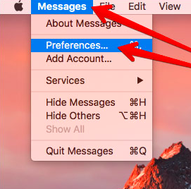 Cancella la cache di iMessage su Mac tramite Preferenze