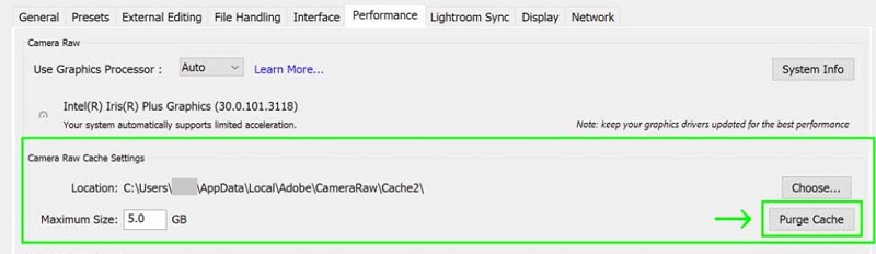 Passaggi per cancellare manualmente la cache di Lightroom