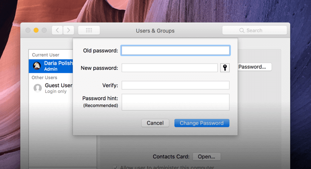 Ripristina password Mac