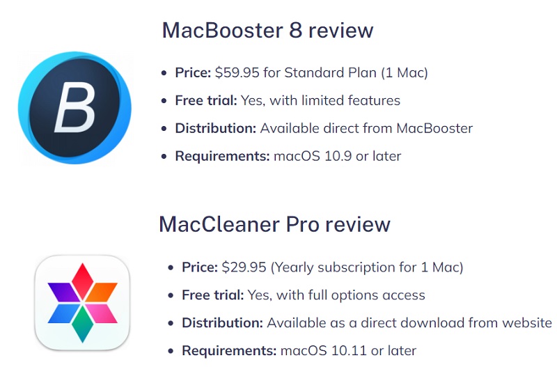 Recensioni tra MacBooster Vs MacCleaner Pro