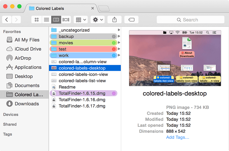 Esplora file Mac Total Finder