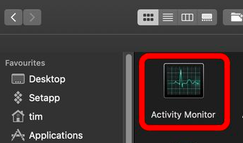 Apri Activity Monitor per disinstallare iExplorer
