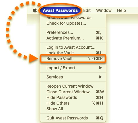 Reimposta le password di Avast su Mac
