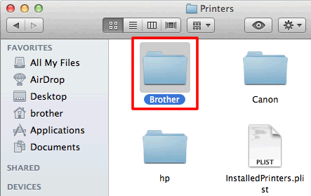 Rimuovere manualmente il driver della stampante Brother dal Mac