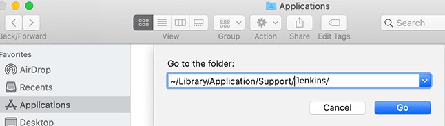 Cerca file relativi a Jenkins