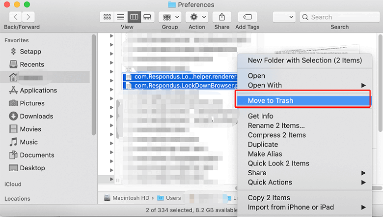 Disinstalla manualmente LockDown Browser su Mac