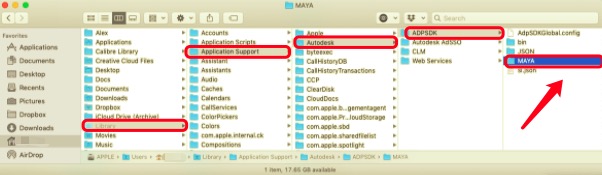 Rimuovi manualmente i file correlati di Maya dal Mac