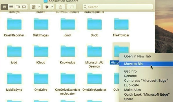 Disinstalla Microsoft Edge ed elimina i file associati Mac