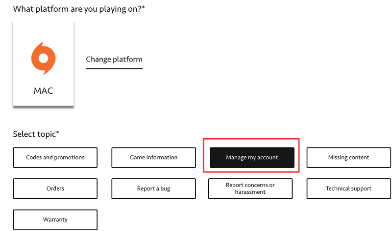 Elimina account Origin su Mac