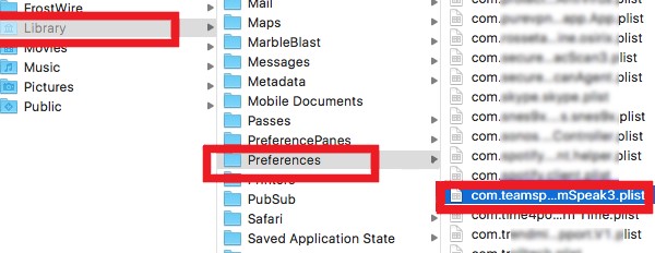 Elimina cache e file relativi a TeamSpeak