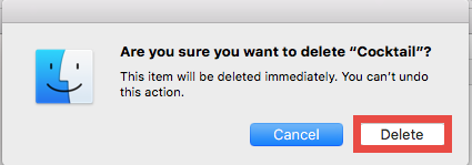 Elimina per disinstallare Cocktail su Mac