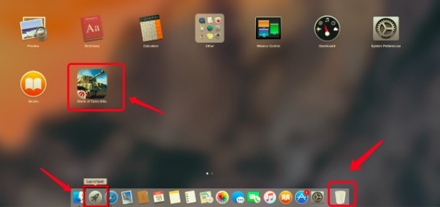 Elimina World of Tanks su Mac tramite Launchpad