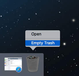 Svuota il cestino per disinstallare completamente Keynote