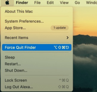 Forza l'uscita dal Finder su Mac