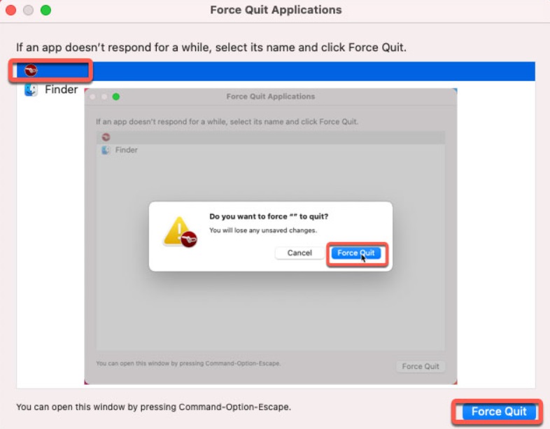 Forza l'uscita e disinstalla Integrity su Mac