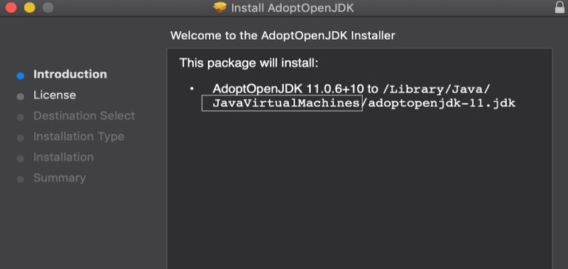 Il pacchetto di AdoptOpenJDK