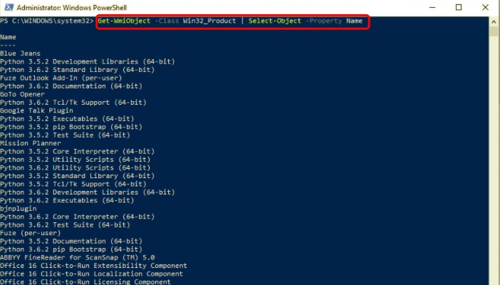 Trova i programmi installati in PowerShell