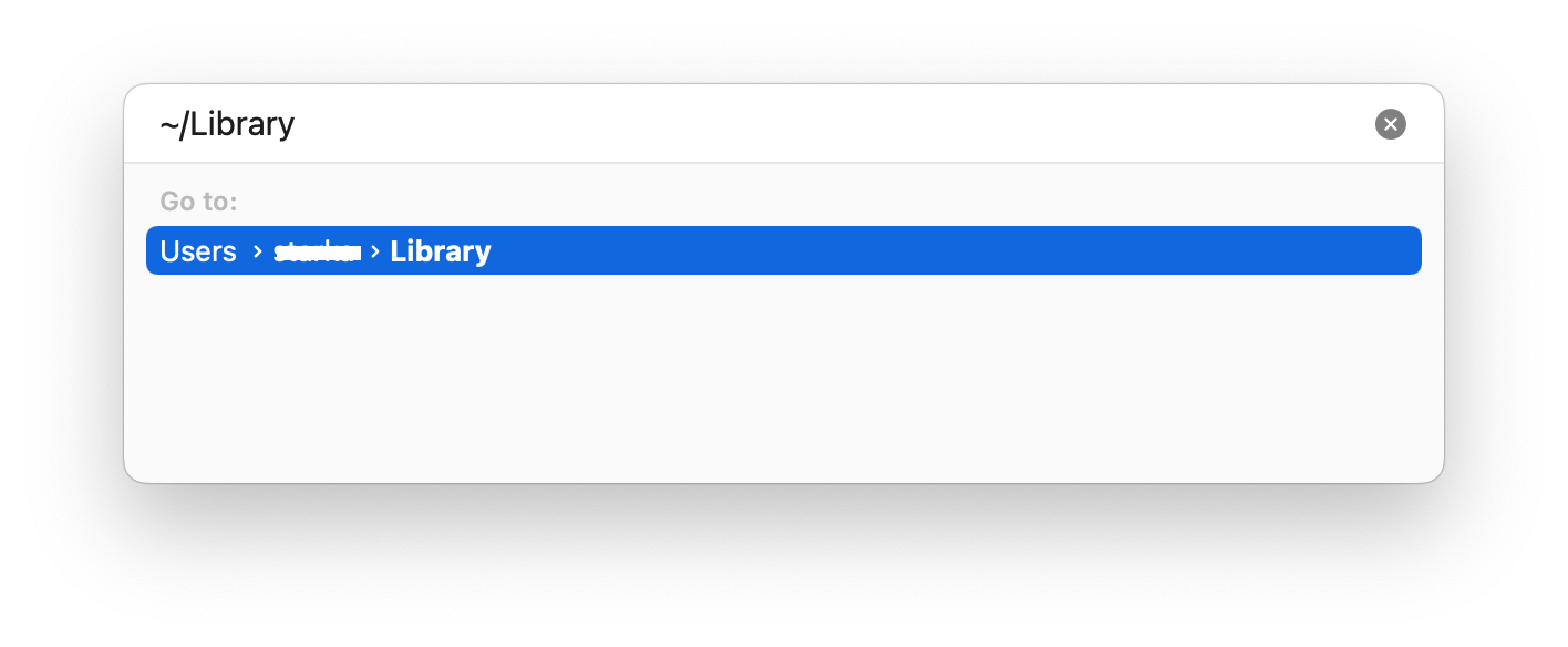 Vai alla cartella Libreria per disinstallare xACT su Mac